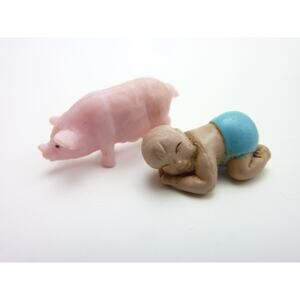 Vintage Tiny Mini Ugly Funny Baby Pig